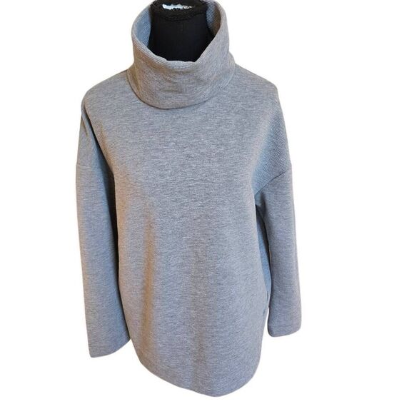 Banana Republic Womens Funnel Turtle Neck Textured Pullover Sweater Gray Small - Picture 9 of 9